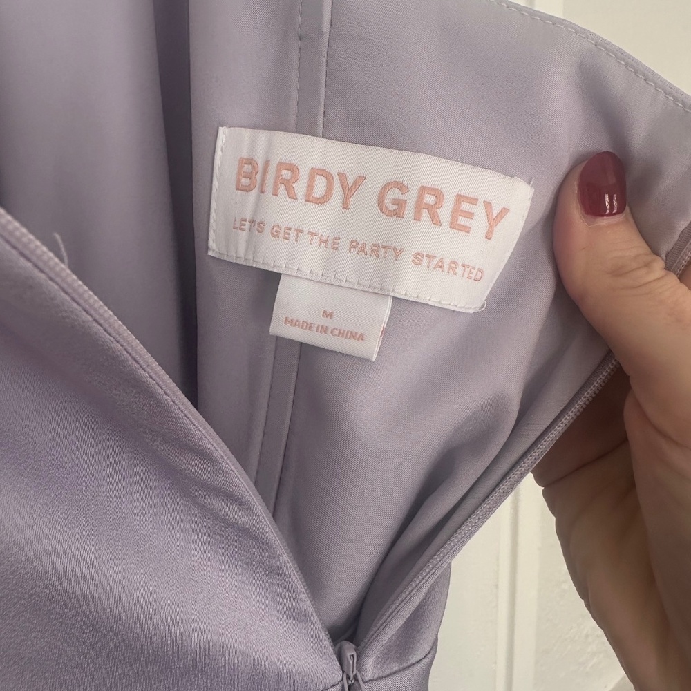 Birdy Grey Alex Matte Satin Dress - Dusty Lilac - worn once & Dry Cleaned! M - Picture 4 of 4